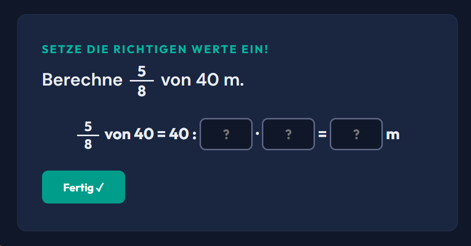 Beispiel-Aufgabe Brüche