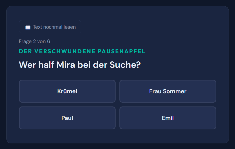 Beispiel-Aufgabe Leseverständnis
