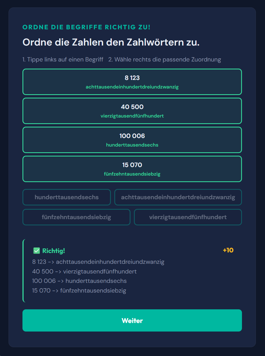 Beispiel-Aufgabe Stellenwert & Zahlenraum