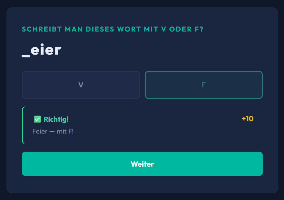 Beispiel-Aufgabe V oder F?