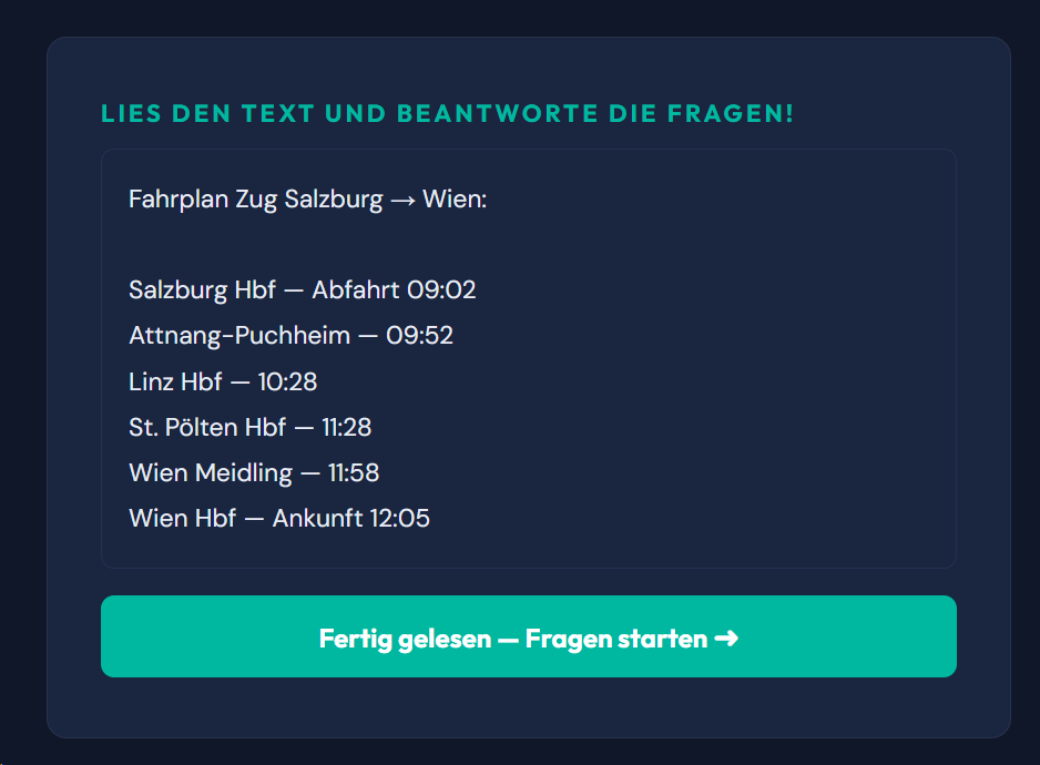 Beispiel-Aufgabe Zeit